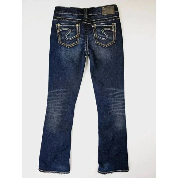 Silver Jeans Size 26X31 Women's Aiko Bootcut Pocket Logo Tag Blue Denim Jeans - Picture 1 of 14